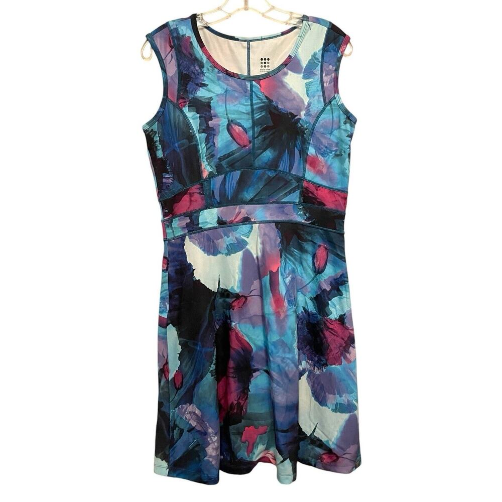 Title Nine Sleeveless Dream Active Dress Size Small Watercolor Pink Purple Blue
